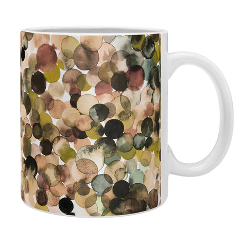 Ninola Design Overlapped Rustic Dots Yellow Coffee Mug