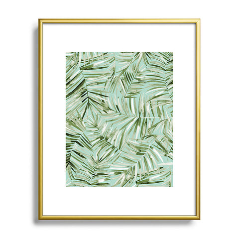 Ninola Design Palms branches soft green Metal Framed Art Print