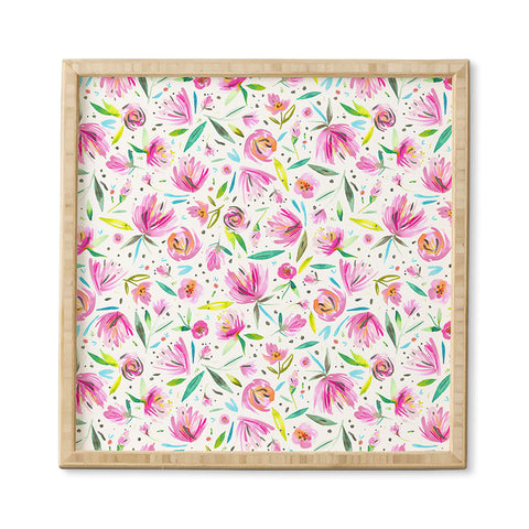 Ninola Design Pink Peonies Festival Floral Framed Wall Art
