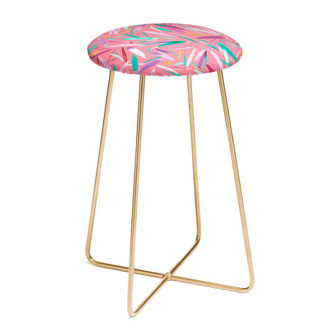 Ninola Design Pink rain stripes abstract Counter Stool