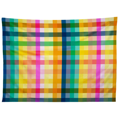 Ninola Design Rainbow Spring Gingham Tapestry