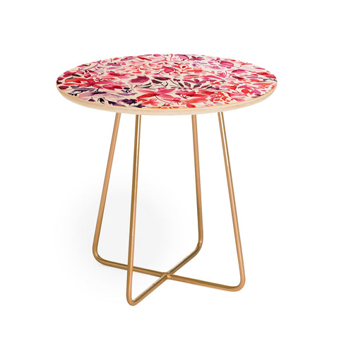 Ninola Design Red flowers and plants ivy Round Side Table