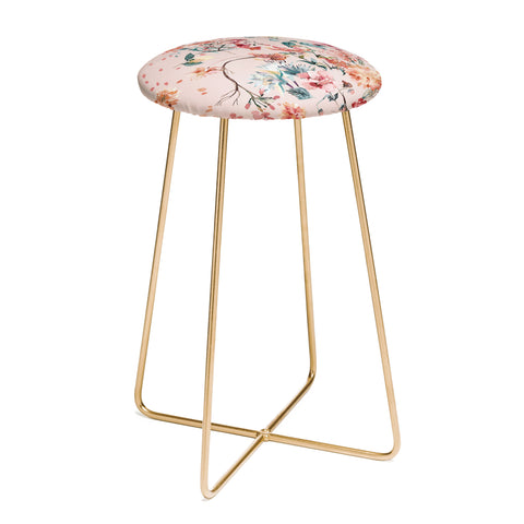 Ninola Design Romantic bouquet Pink Counter Stool