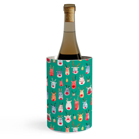 Ninola Design Rudolph reindeers green Wine Chiller