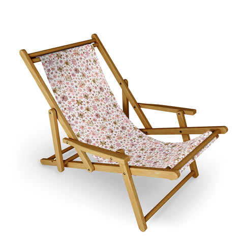 Ninola Design Snowflakes watercolor Pink Sling Chair