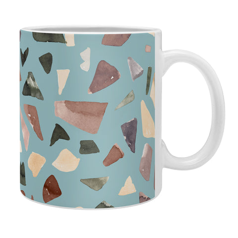 Ninola Design Terrazzo Mineral Watercolor Blue Coffee Mug