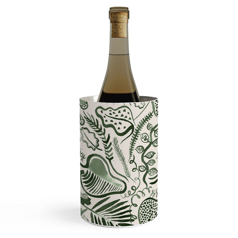 Ninola Design Tropical leaves forest Green Wine Chiller