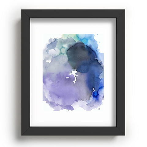 Ninola Design Watercolor Circle Blue Recessed Framing Rectangle