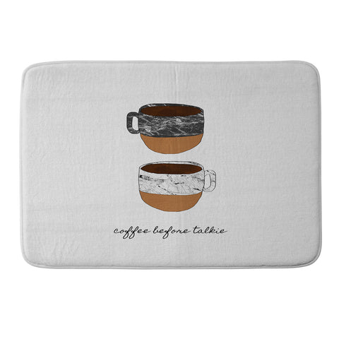 Orara Studio Coffee Before Talkie Memory Foam Bath Mat