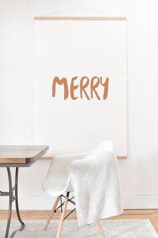 Orara Studio Merry Seasonal Typography Art Print And Hanger