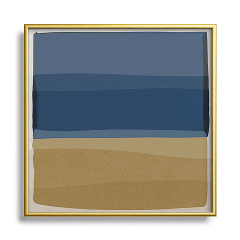 Orara Studio Modern Blue and Brown Metal Square Framed Art Print