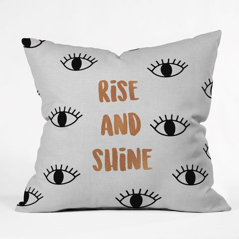 Orara Studio Rise And Shine Bedroom Quote Outdoor Throw Pillow