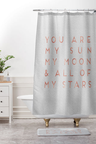 Orara Studio Sun Moon And Stars Shower Curtain And Mat