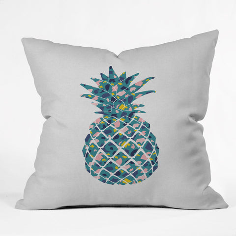 Orara Studio Teal Pineapple Outdoor Throw Pillow
