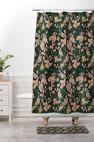 Oris Eddu Poppy Pine Shower Curtain And Mat
