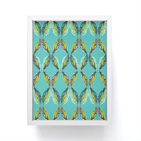 Pattern State Feather Aquatic Framed Mini Art Print