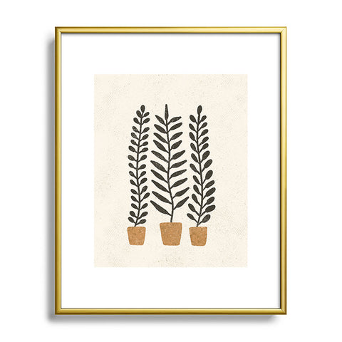 Pauline Stanley Potted Ferns Black Terracotta Metal Framed Art Print