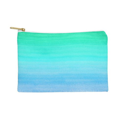 PI Photography and Designs Aqua Gradient Watercolor Pouch