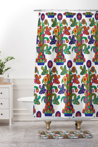 Pilgrim Hodgson Tropical Tribute Shower Curtain And Mat