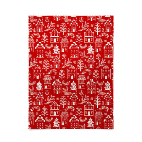 Pimlada Phuapradit Christmas village Red Poster