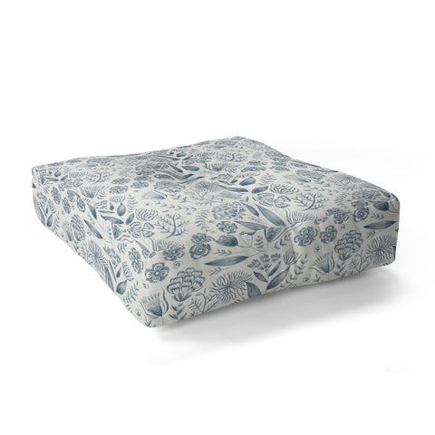 Pimlada Phuapradit Grey Leaf Floor Pillow Square