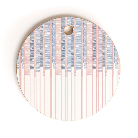 Pimlada Phuapradit Pastel threaded stripes 2 Cutting Board Round