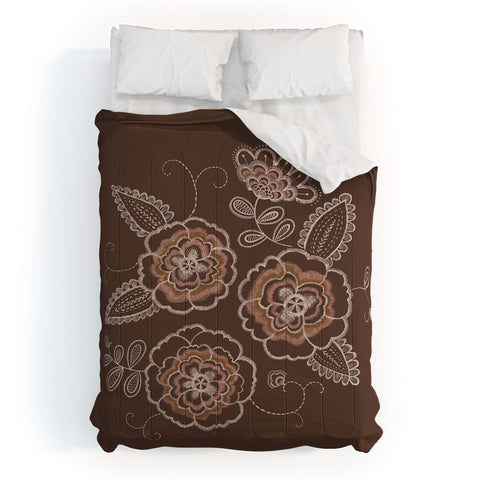 Pimlada Phuapradit Peony Stitch Brown Comforter