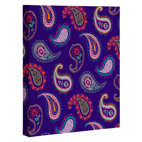 Pimlada Phuapradit Purple Paisleys Art Canvas