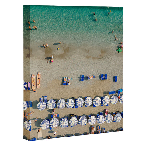 Pita Studios Blue and white umbrellas Art Canvas