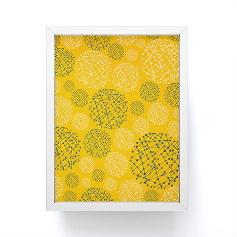 Rachael Taylor Lattice Trail Mustard and Storm Framed Mini Art Print