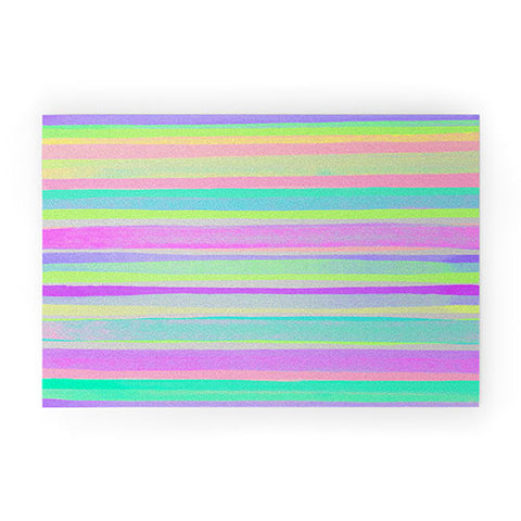 Rebecca Allen A Thousand Stripes I Love You Welcome Mat