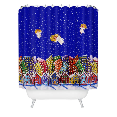 Renie Britenbucher 3 Christmas Angels Shower Curtain