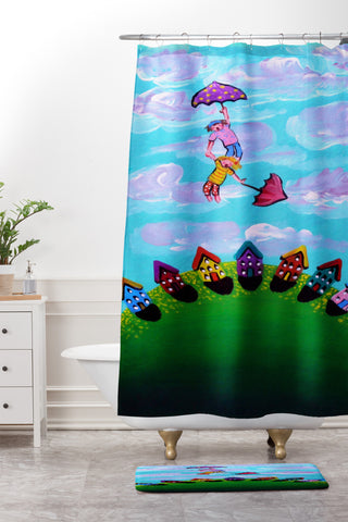 Renie Britenbucher Up Up and Away Shower Curtain And Mat