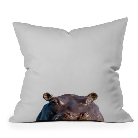 Rose and Julep Hippo Throw Pillow