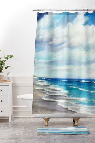 Rosie Brown Beach 1 Shower Curtain And Mat