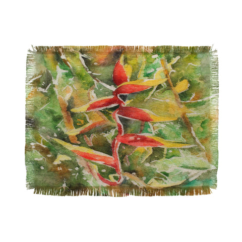 Rosie Brown Heliconia Throw Blanket