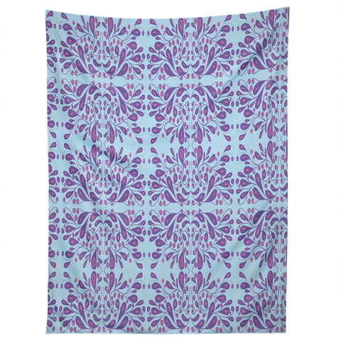 Rosie Brown Purple Blooms Tapestry