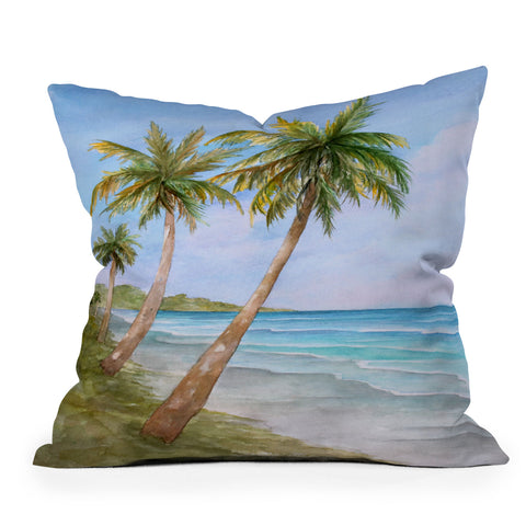 Rosie Brown Swaying Palms Throw Pillow