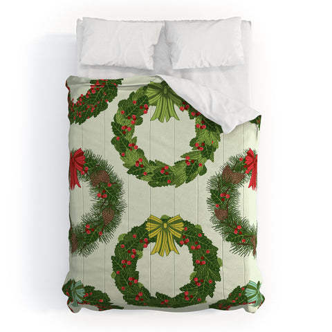 Sabine Reinhart Christmas Wreaths Comforter
