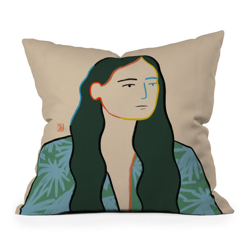 sandrapoliakov GIRL IN LOVE Throw Pillow