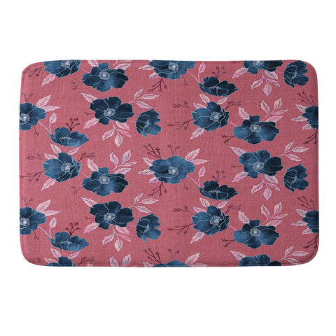 Schatzi Brown Emma Floral Hot Pink Memory Foam Bath Mat