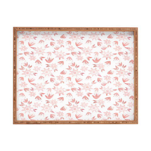Schatzi Brown Erinn Floral Pink Rectangular Tray