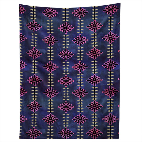 Schatzi Brown Flower Stripe Sparkle Tapestry