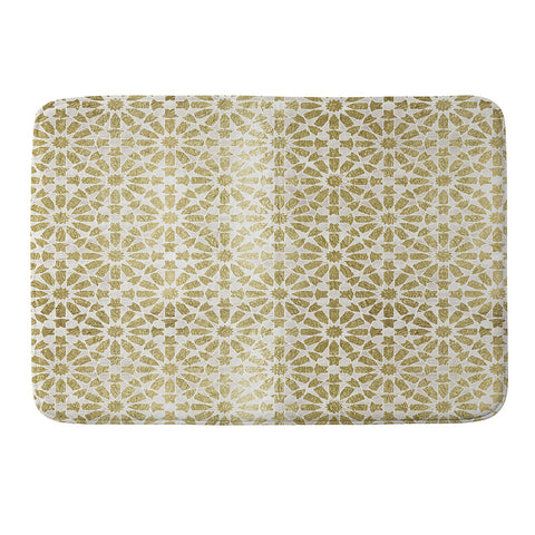 Schatzi Brown Hara Tiles Golden Memory Foam Bath Mat