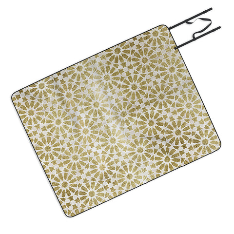 Schatzi Brown Hara Tiles Golden Picnic Blanket