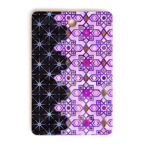 Schatzi Brown Jeema Boho Pattern Purple Cutting Board Rectangle