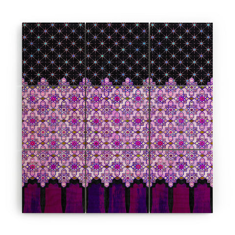 Schatzi Brown Jeema Boho Pattern Purple Wood Wall Mural