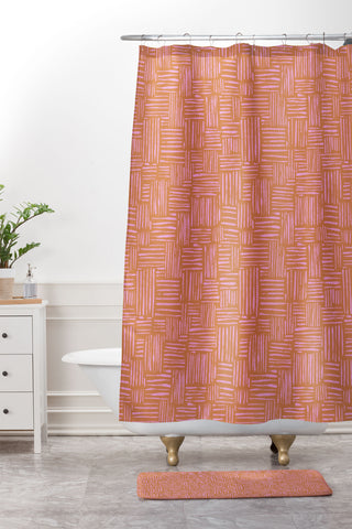 Schatzi Brown Leila Marks Orange Shower Curtain And Mat