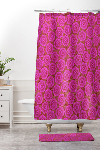 Schatzi Brown Lucy Floral Punch Shower Curtain And Mat
