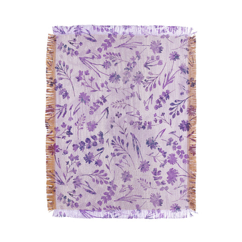Schatzi Brown Mallory Floral Lilac Throw Blanket